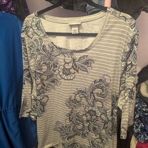 Floral Striped Women's Top